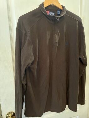 Chaps Brown Quarter-Zip Pullover Shirt